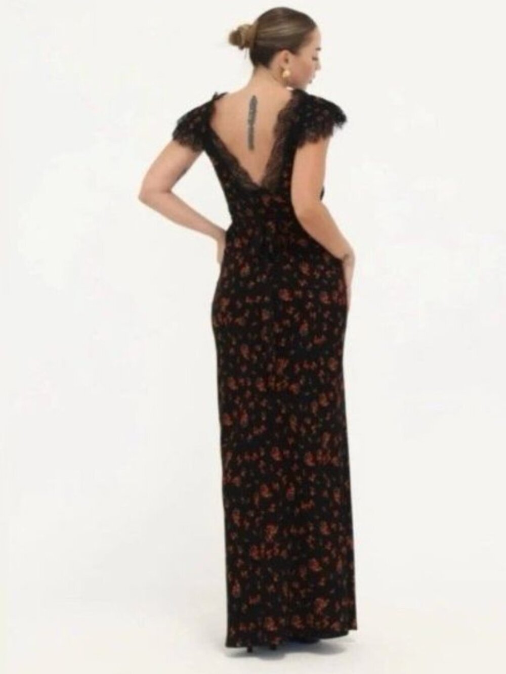 Rumored Lace Floral Maxi Dress Women's Small, Wedding Cocktail Party, Boho Goth - Picture 8 of 13